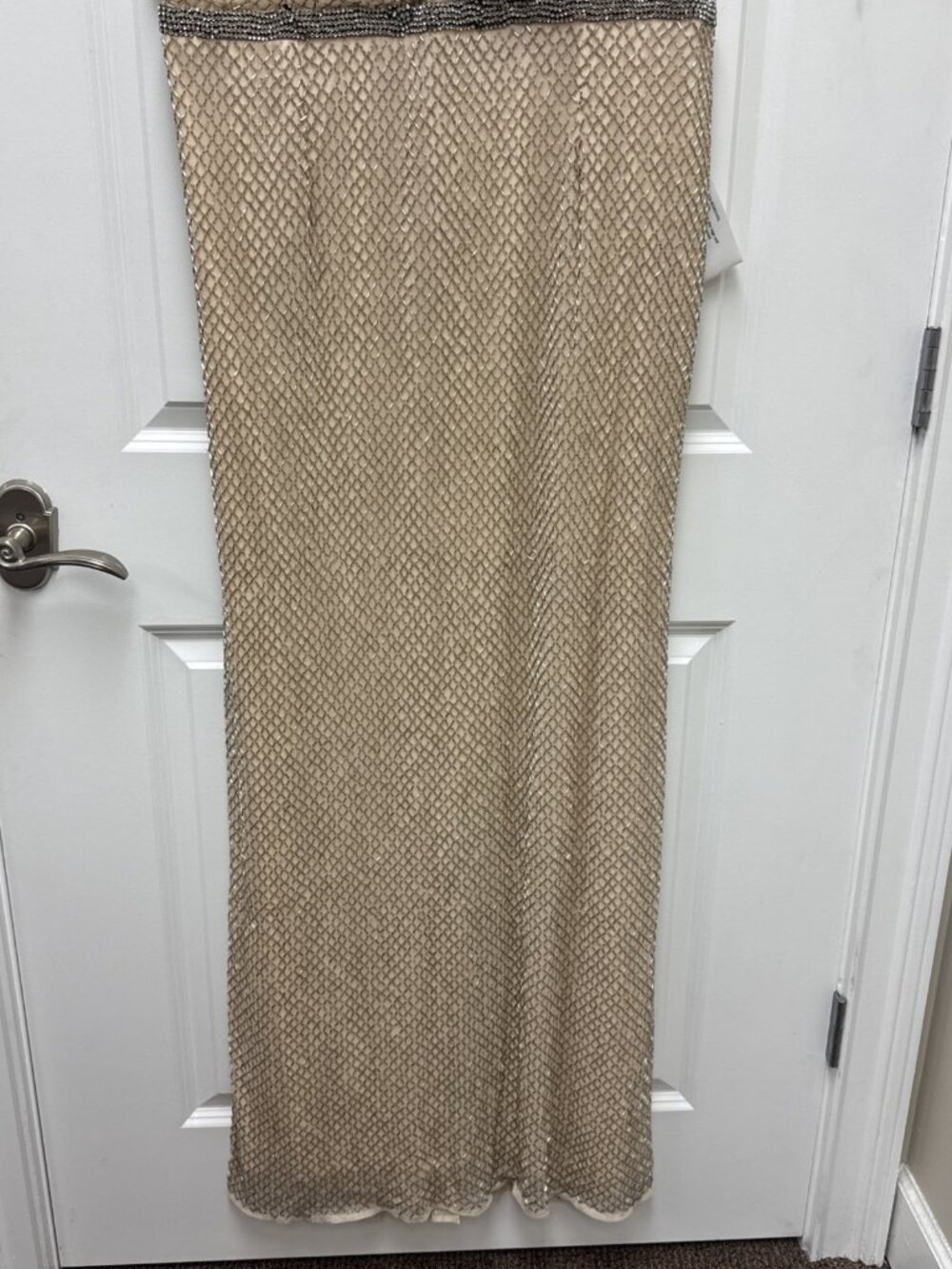 Mac Duggal Plus Size 20 Beige 93994 Beaded Wrap Short Sleeve Formal Gown Dress - Picture 5 of 10